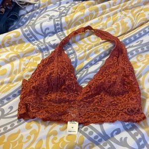 Open back auburn bralette